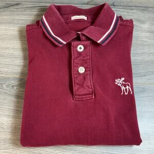 Vtg Abercrombie & Fitch Muscle Pique Polo Shirt Size L Preppy Academia Logo